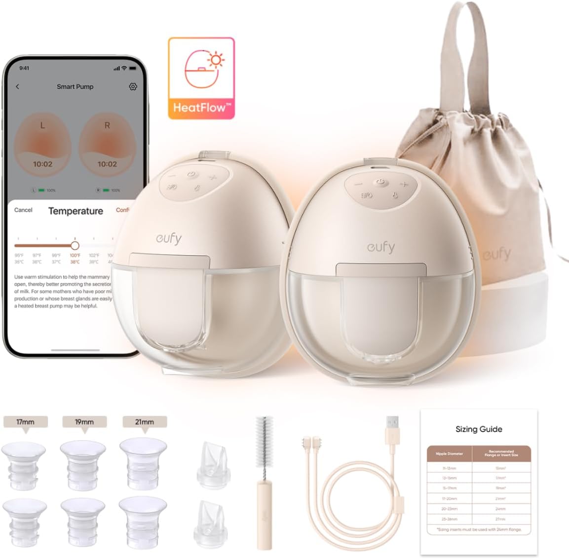 Eufy Heated Wearable Breast Pump S1 Hands-Free